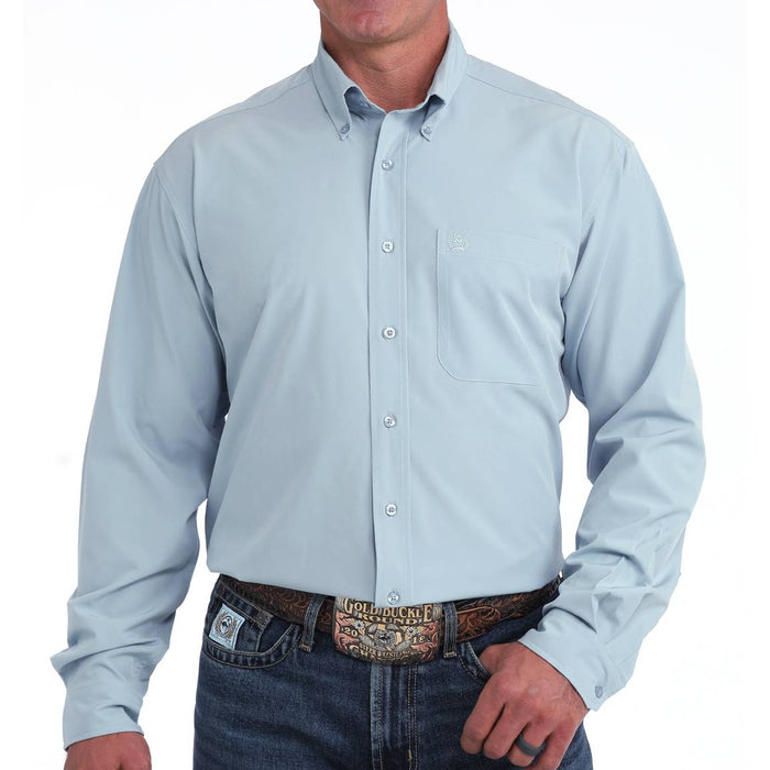 Cinch Men's Arenaflex Solid Light Blue Button Down Shirt