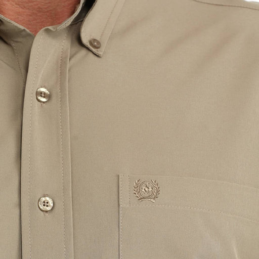 Cinch Men's Arenaflex Solid Khaki Button Down Shirt MEN - Clothing - Shirts - Long Sleeve Cinch