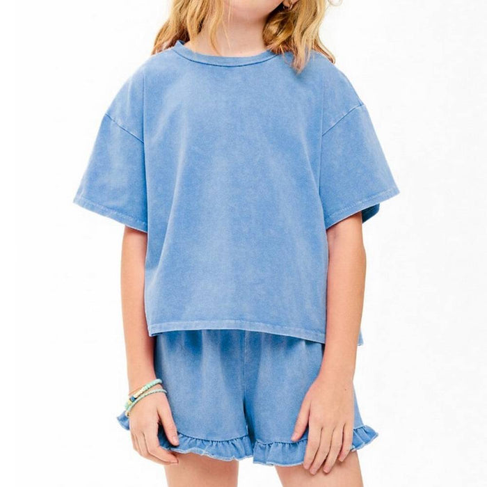 Girl's Mineral Washed Short Set