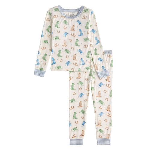 Mud Pie Toddler Boy's 2 Piece Cowboy Print Pajama Set - Natural/Multi KIDS - Baby - Baby Boy Clothing Mud Pie