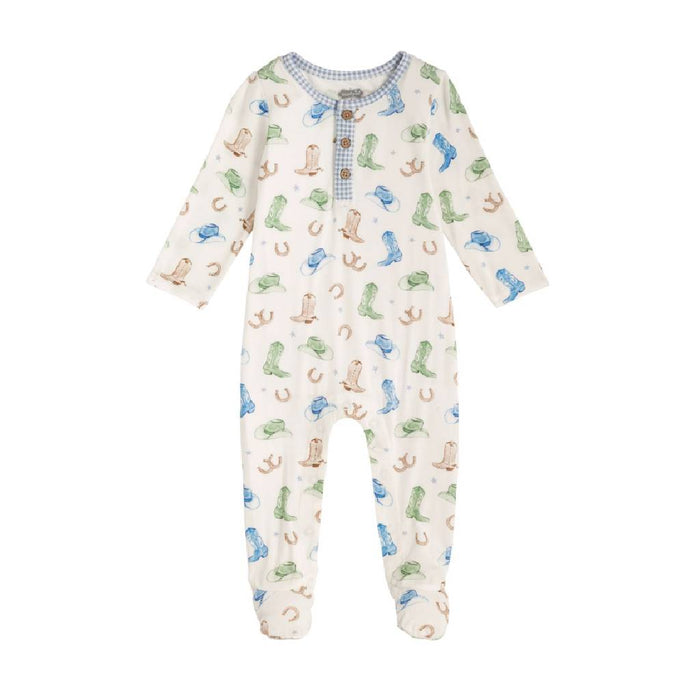 Mud Pie Baby Boy's Western Print Sleeper - Blue/Multi