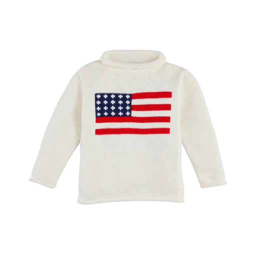 Mud Pie Toddler Flag Rolled White Sweater KIDS - Baby - Unisex Baby Clothing Mud Pie