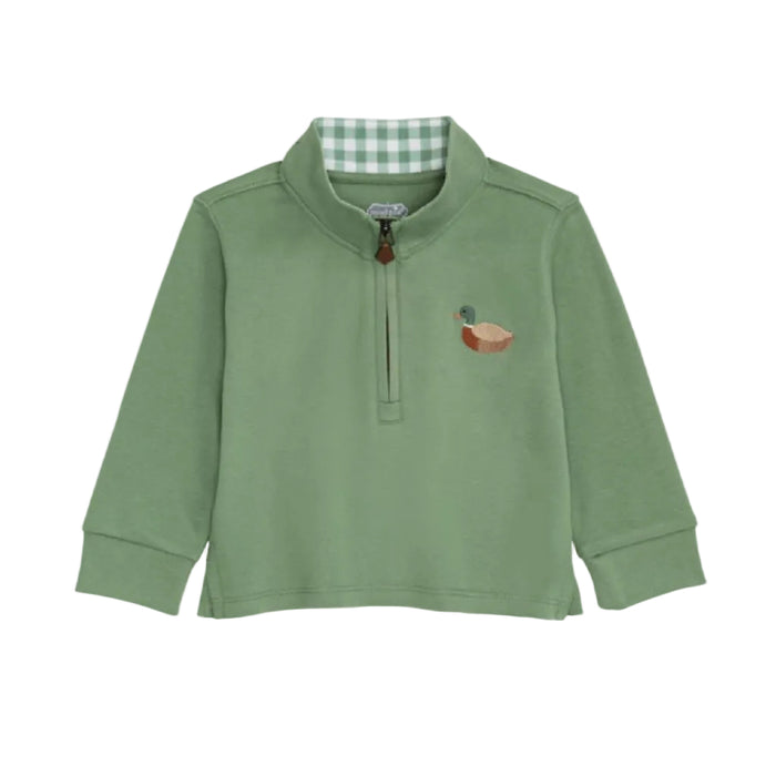 Mud Pie Toddler Boy's Green Duck 1/4 Zip Pullover