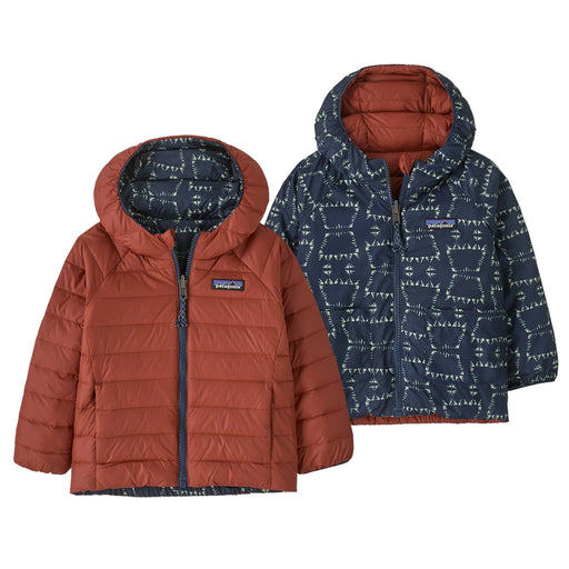 Patagonia Toddler Boy's Reversible Down Sweater Hoodie - Snowshoe Hare: New Navy KIDS - Boys - Clothing - Outerwear - Jackets Patagonia