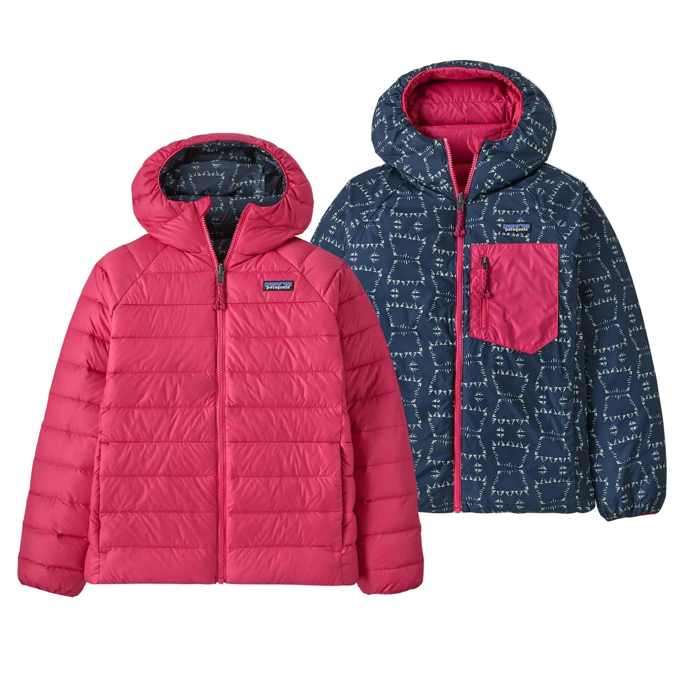 Patagonia Girl's Reversible Down Sweater Hoodie - Punchy Pink KIDS - Girls - Clothing - Outerwear - Jackets Patagonia