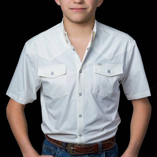 Ferrell Brand Boy's White Core Snap Shirt KIDS - Boys - Clothing - Shirts - Short Sleeve Shirts Ferrell Brand