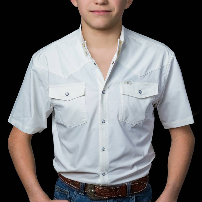 Ferrell Brand Boy's White Core Snap Shirt KIDS - Boys - Clothing - Shirts - Short Sleeve Shirts Ferrell Brand