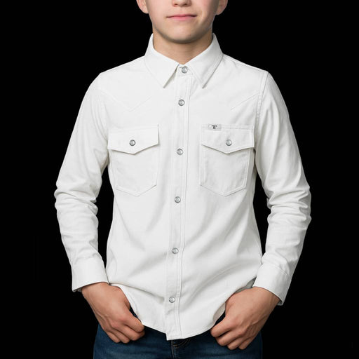 Ferrell Brand Boy's White Core Snap Shirt KIDS - Boys - Clothing - Shirts - Long Sleeve Shirts Ferrell Brand