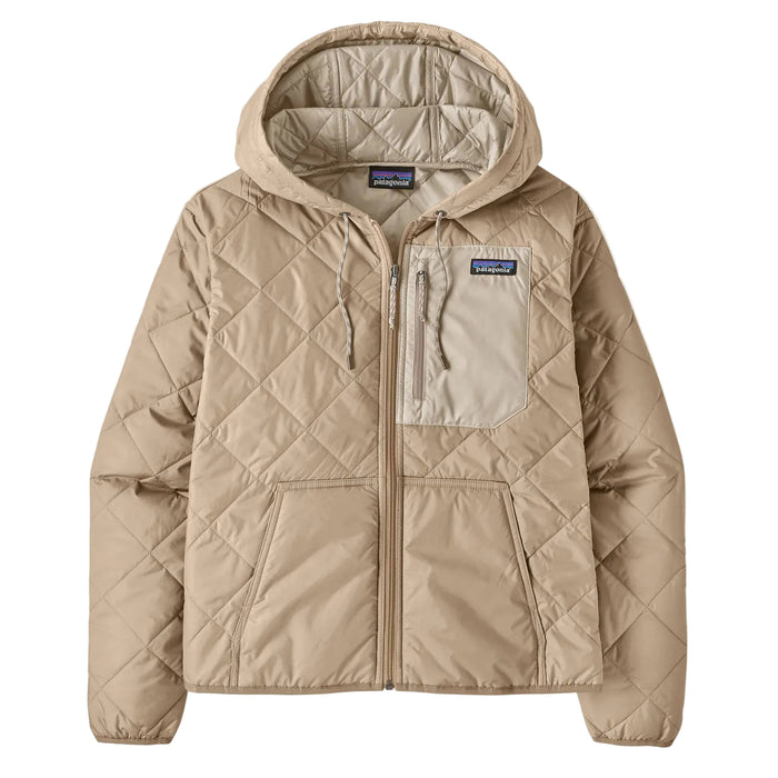 Patagonia Women's Diamond Quilted Bomber Hoodie - Oar Tan