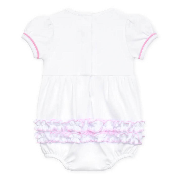 Baby Girl's Pink Cowboy Boots Embroidered Bubble