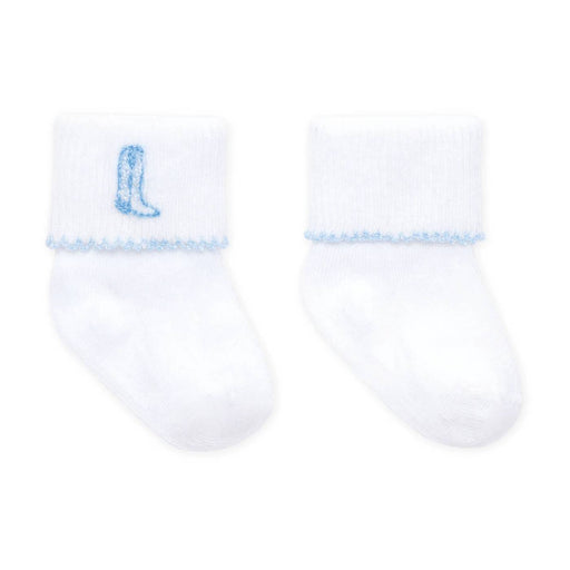 Baby Light Blue Cowboy Boot Embroidered Socks KIDS - Baby - Baby Boy Clothing Magnolia Baby