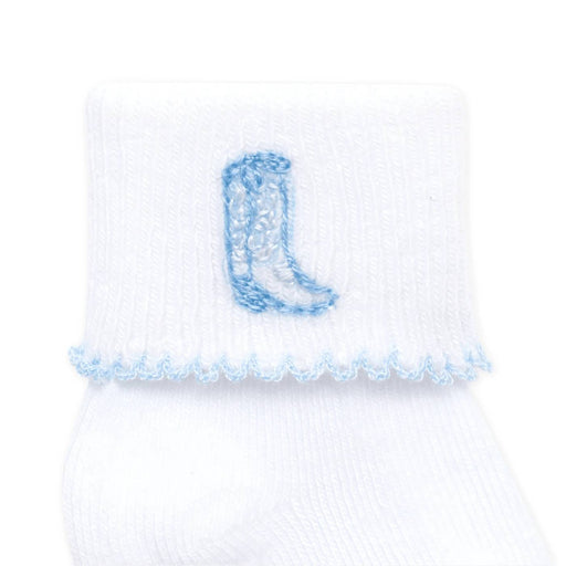 Baby Light Blue Cowboy Boot Embroidered Socks KIDS - Baby - Baby Boy Clothing Magnolia Baby