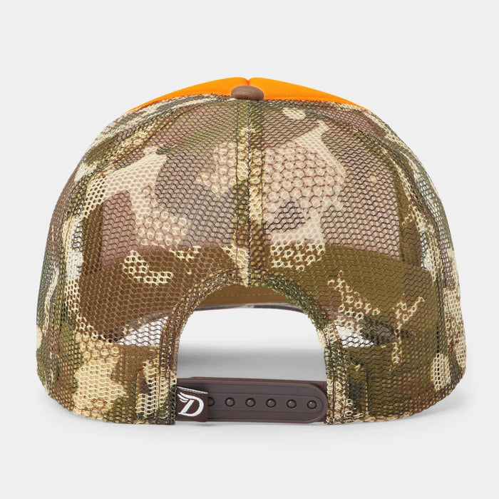 Duck Camp Okayest Duck Caller Retro Trucker Hat - Wetland/Orange