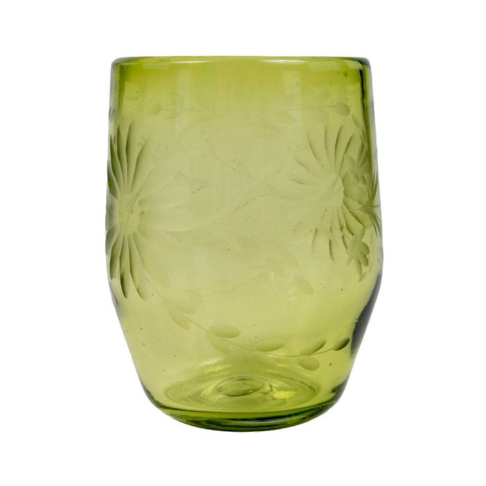 Crystal Stemless Wine Glass - Green