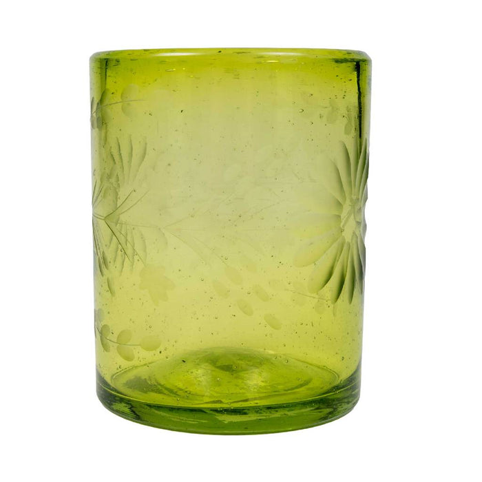 Crystal Old Fashion Glass - Green