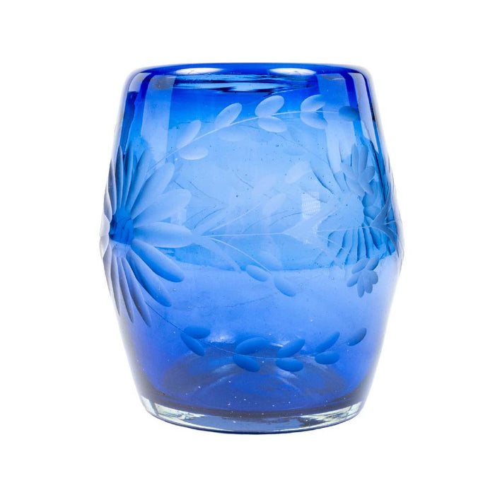 Crystal Stemless Wine Glass - French Blue