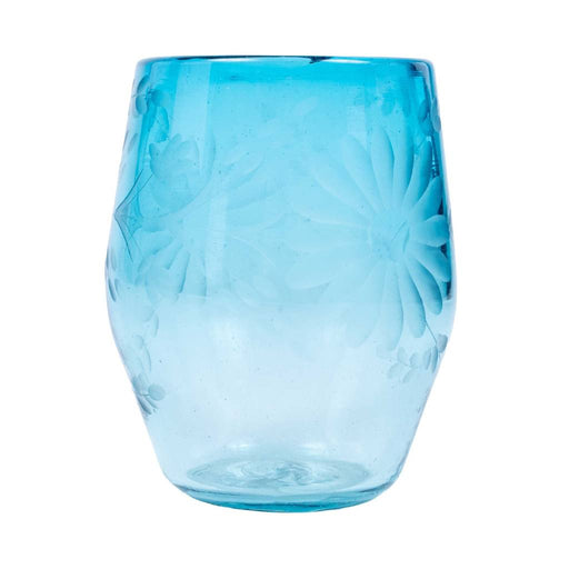 Crystal Stemless Wine Glass - Aqua HOME & GIFTS - Tabletop + Kitchen - Drinkware + Glassware Rose Ann Hall Designs