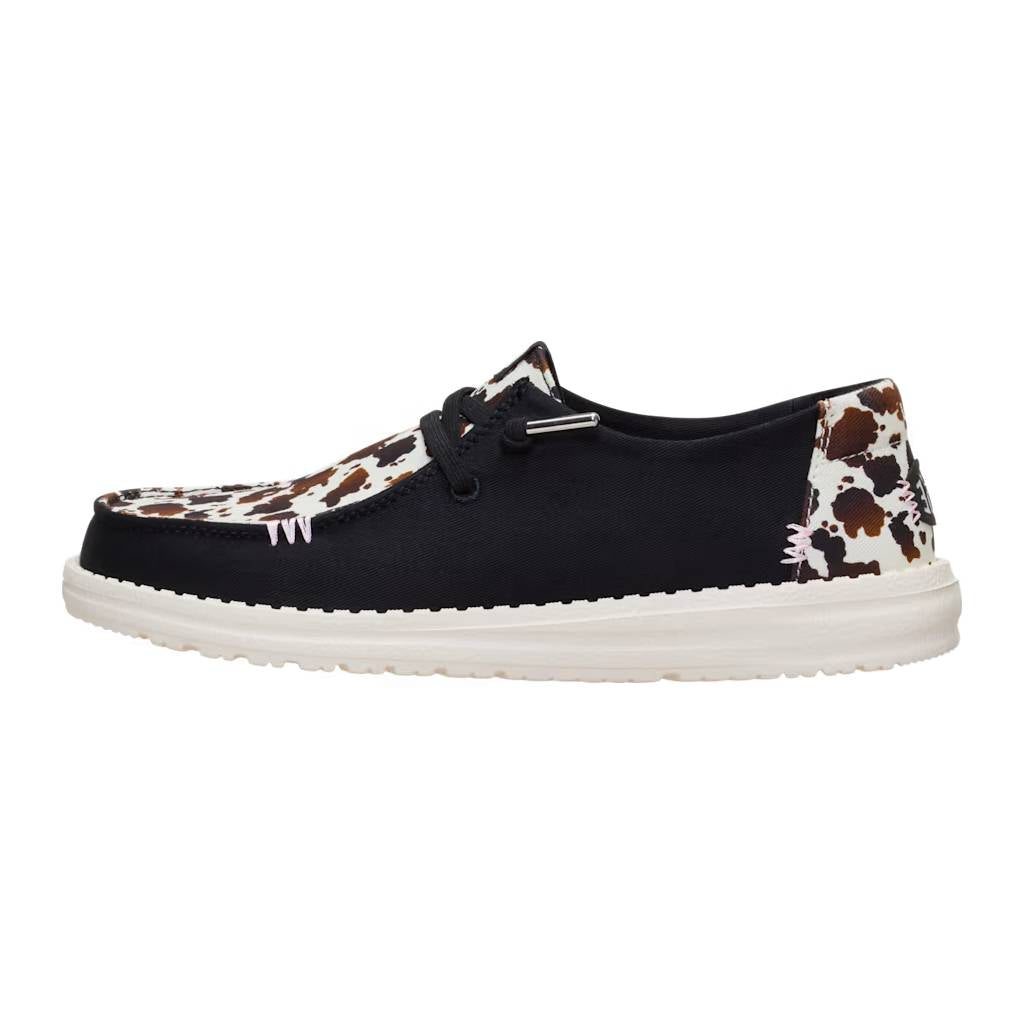 Hey Dude Wendy Spotted Cow - Black/Brown Cow WOMEN - Footwear - Casuals Hey Dude