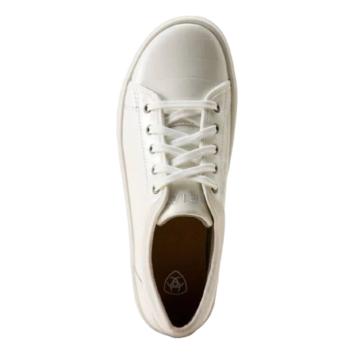 Ariat Women's Skylar White Patent Croc Embossed Sneaker