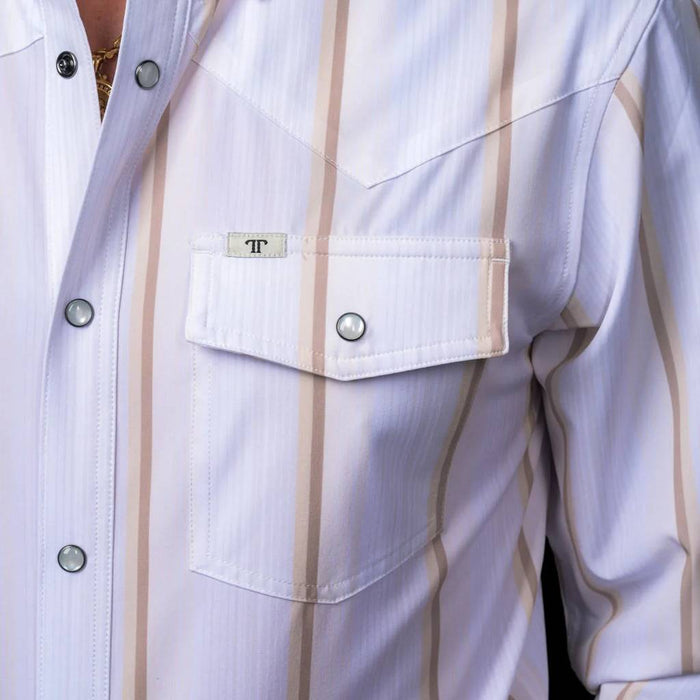 Ferrell Brand Tristan Cream Stripe Snap Shirt