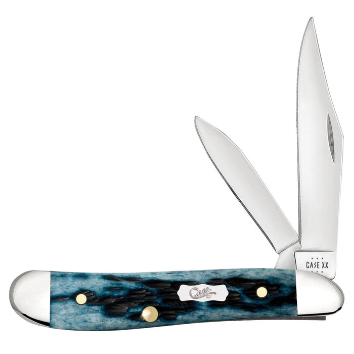 Case Mediterranean Blue Bone Peach Seed Jig Peanut Knife