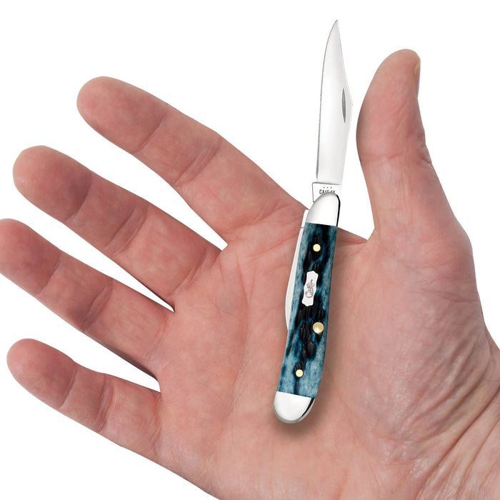 Case Mediterranean Blue Bone Peach Seed Jig Peanut Knife