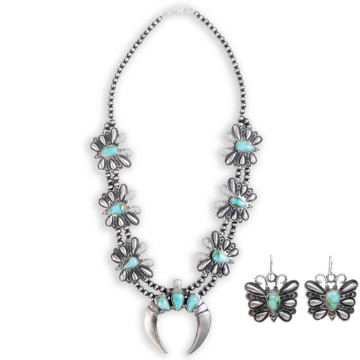 Ts'oysholo Squash Blossom and Earring Set WOMEN - Accessories - Jewelry - Jewelry Sets Al Zuni