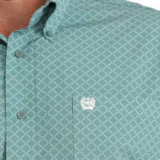 Cinch Men's Arenaflex Blue Geo Print Button Down Shirt MEN - Clothing - Shirts - Long Sleeve Cinch