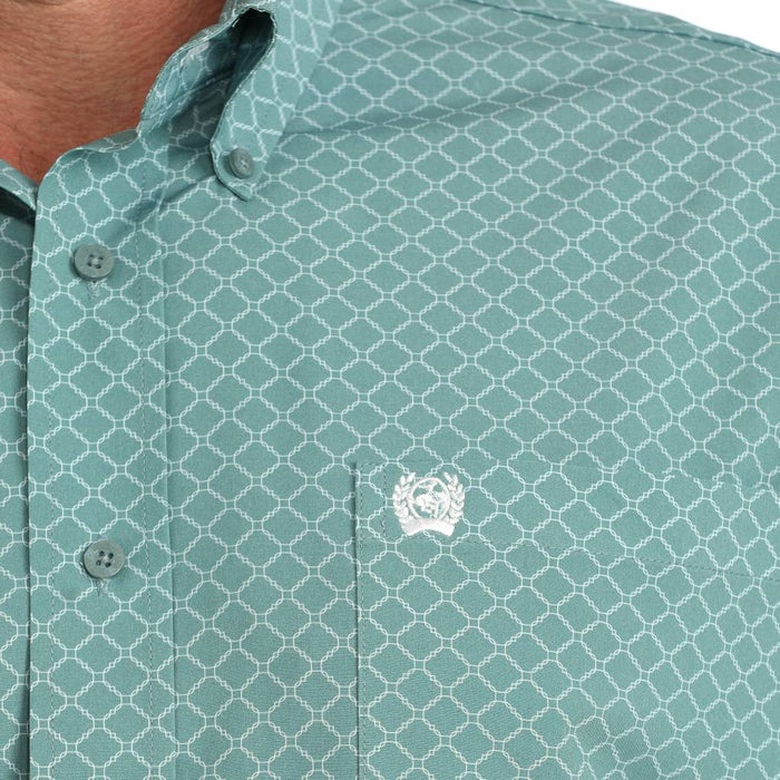 Cinch Men's Arenaflex Blue Geo Print Button Down Shirt