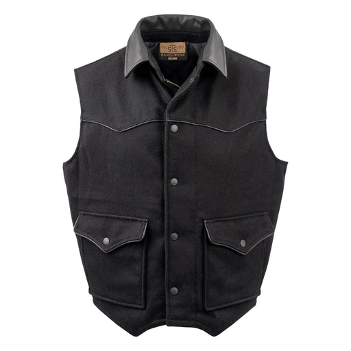 STS Ranchwear Men's Lariat Black Wool Vest MEN - Clothing - Outerwear - Vests STS Ranchwear