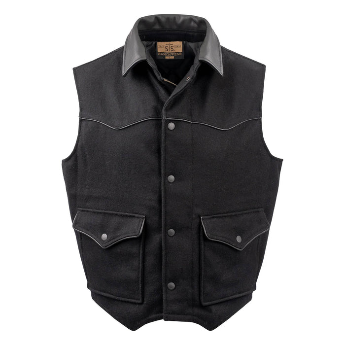 STS Ranchwear Men's Lariat Black Wool Vest