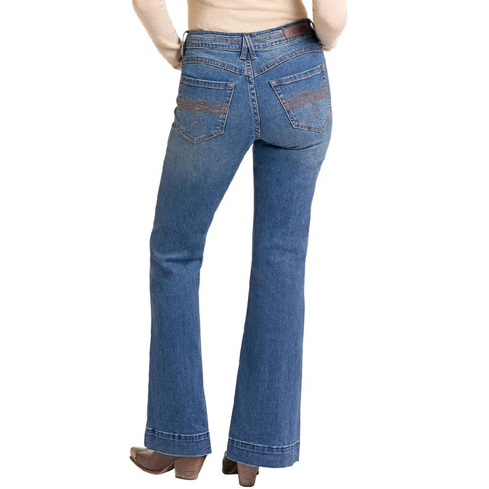 Rock & Roll Denim Women's Double Waistband High Rise Trouser
