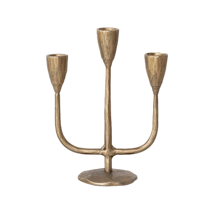 Hand Forged Metal Antique Brass Candelabra