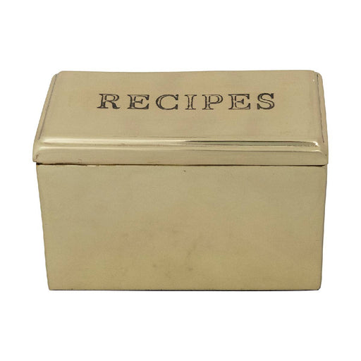 Etched Stainless Steel Recipe Box with 36 Cards HOME & GIFTS - Tabletop + Kitchen - Kitchen Accessories Creative Co-Op