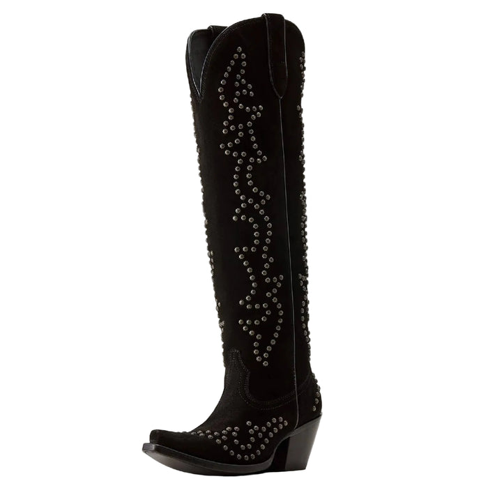 Ariat Women's Vixen X Toe Studded  Black Suede Boot