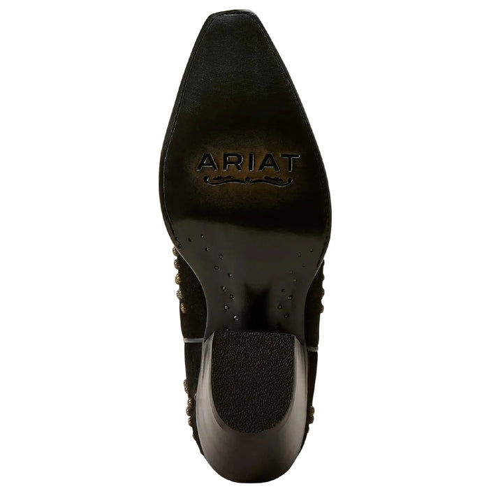 Ariat Women's Vixen X Toe Studded  Black Suede Boot