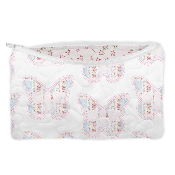 Butterfly Patchwork Pastel Small Makeup Bag