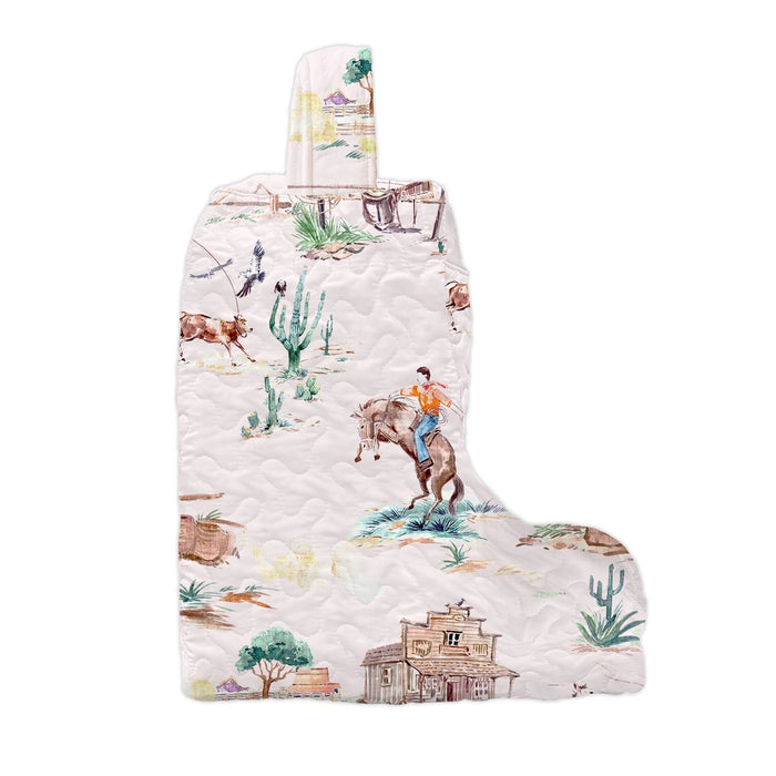 Retro Cowboy Pink Baby Boot Bag