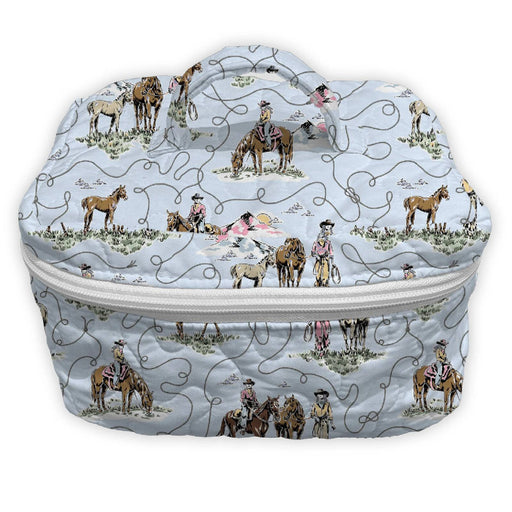 Sierra Cowgirl Blue Quilted Travel Case ACCESSORIES - Luggage & Travel - Cosmetic Bags Ida Mae Home