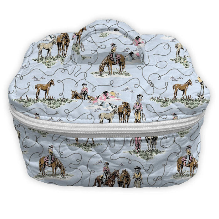 Sierra Cowgirl Blue Quilted Travel Case