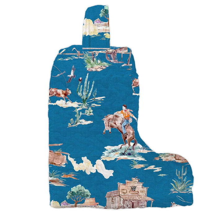 Retro Cowboy Peacock Boot Bag