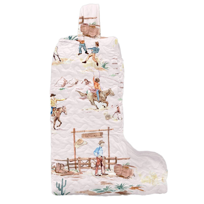 Retro Cowboy Pink Quilted Tall Boot Bag