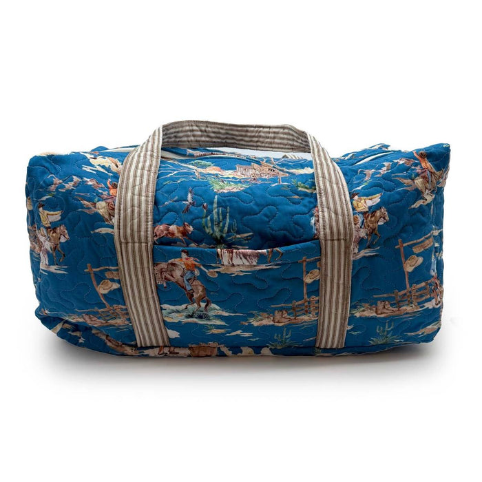 Retro Cowboy Peacock Duffle Bag