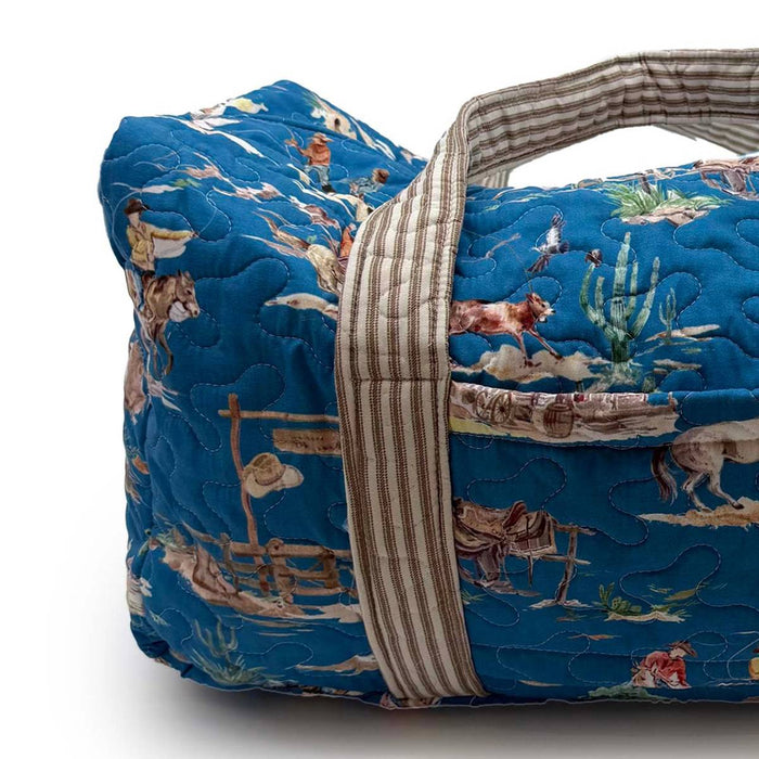 Retro Cowboy Peacock Duffle Bag