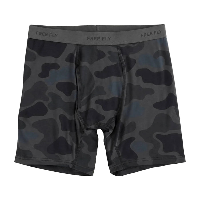Free Fly Men's Bamboo Motion Vintage Camo Black Boxer Brief