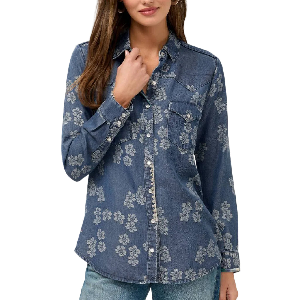 Johnny Was Western Denim Shirt WOMEN - Clothing - Tops - Long Sleeved Johnny Was Collection