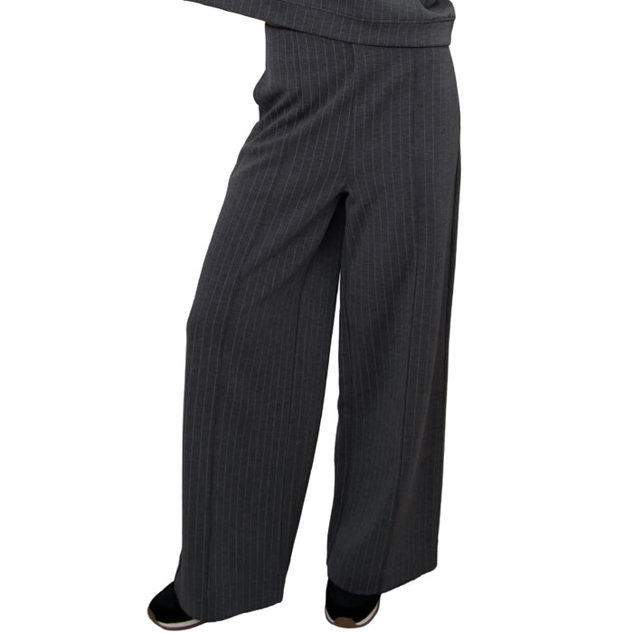 Phoebe Striped Pant Charcoal