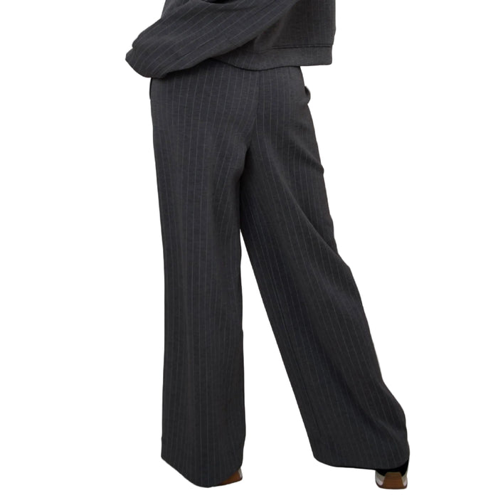 Phoebe Striped Pant Charcoal