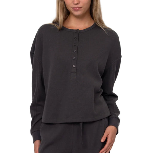 Women's Henry Waffle Henley Shirt WOMEN - Clothing - Tops - Long Sleeved RD International