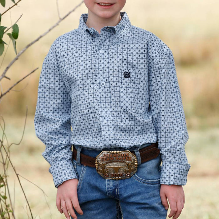 Cinch Boy's Medallion Print Button Shirt KIDS - Boys - Clothing - Shirts - Long Sleeve Shirts Cinch